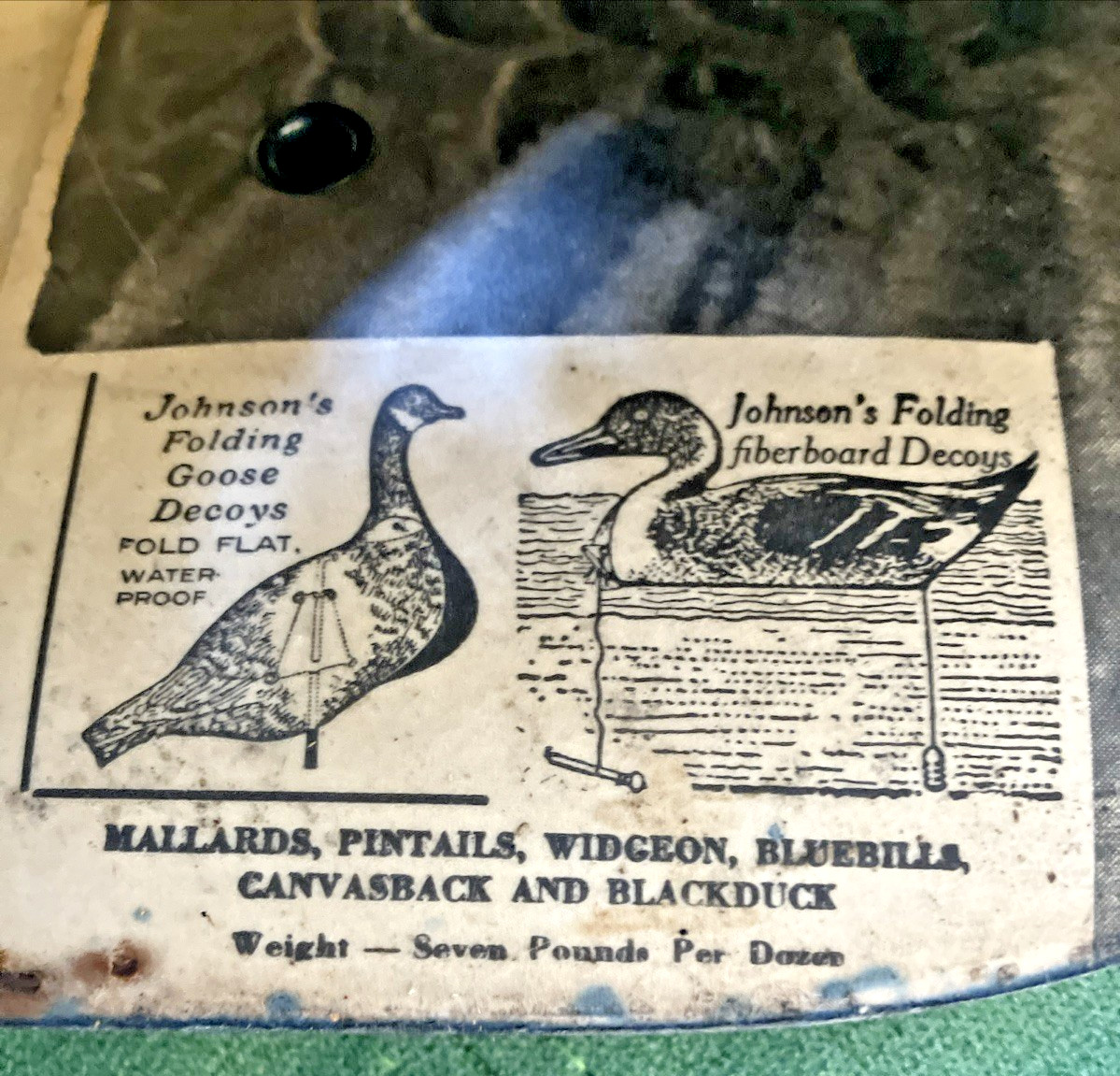 Antique 1940 Johnsons Fiberboard Folding Goose Decoy Interior Design Vintage