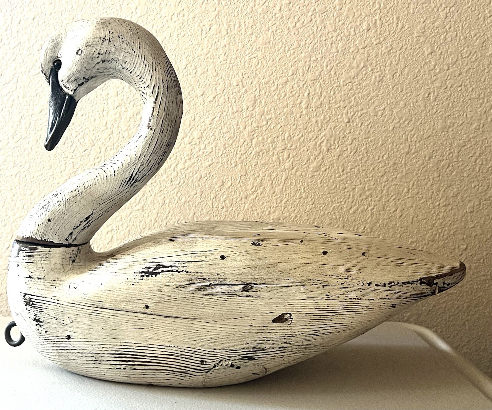 VTG T. J. Hooker Of Ducks Unlimited RARE Hand Carved Swan Duck Decoy SIGNED