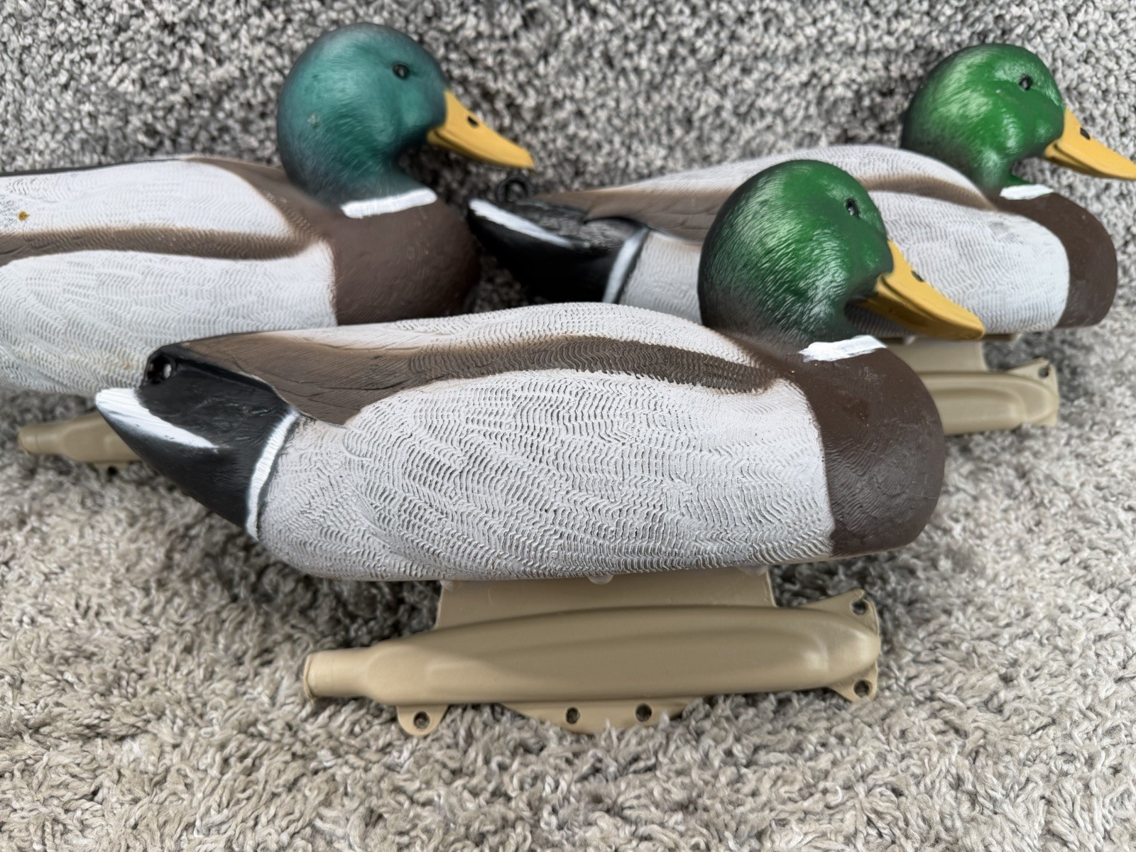 Flambeau Storm Front Mallard Duck Decoys Lot of 3 Drake Hunting Weighted Keel
