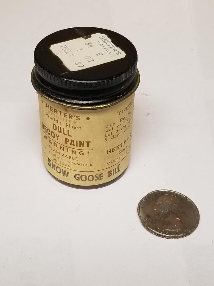Vintage Herters Decoy Paint Glass Jar