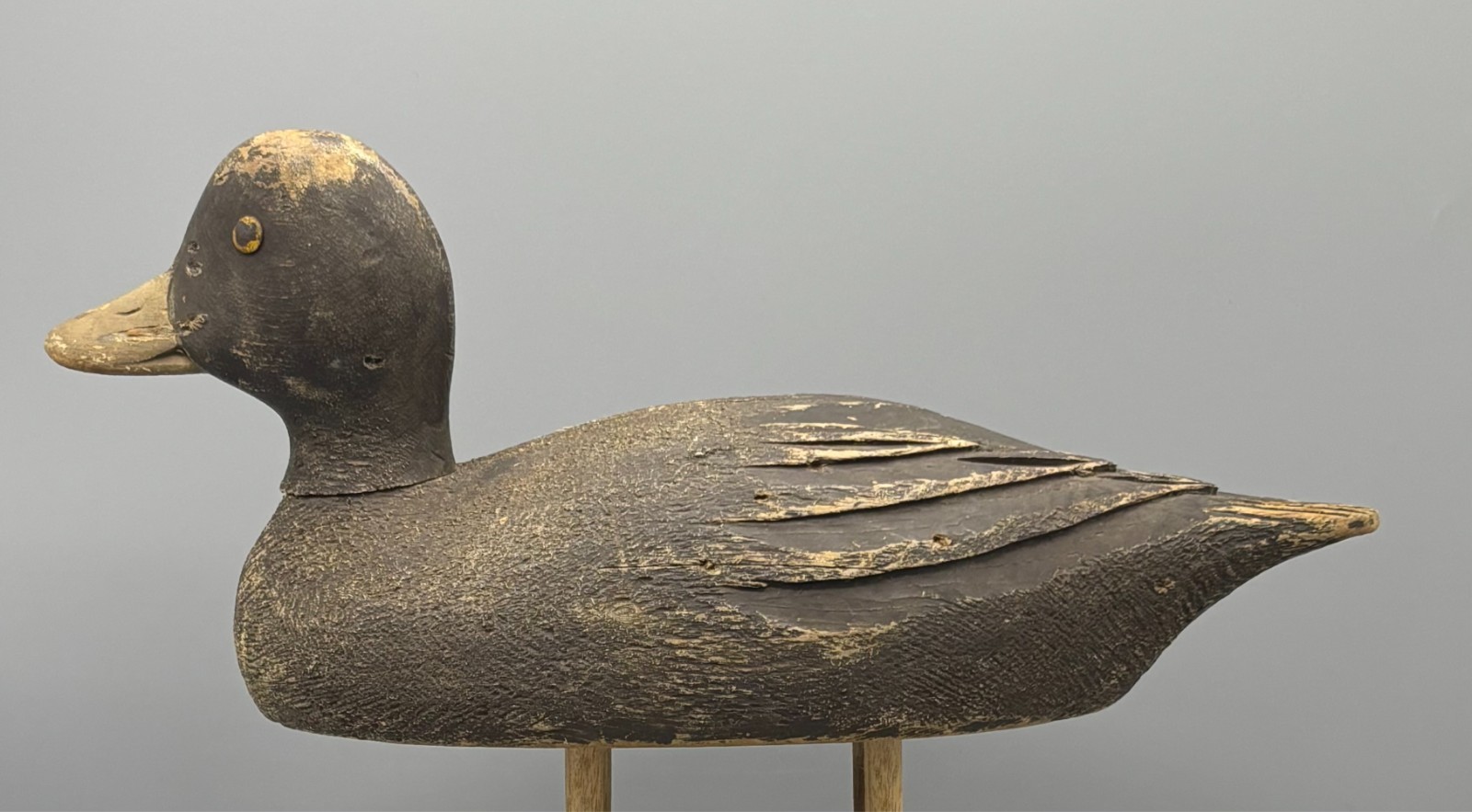 *ORIGINAL PAINT* *QUEBEC* WILLIE LEDUC (1886-1968) ANTIQUE WOODEN DUCK DECOY