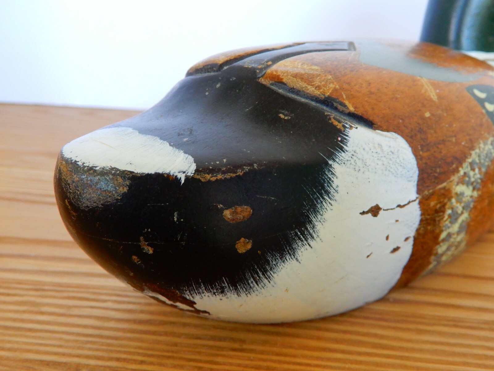 Lovely vintage wooden painted mallard glass eye duck decoy