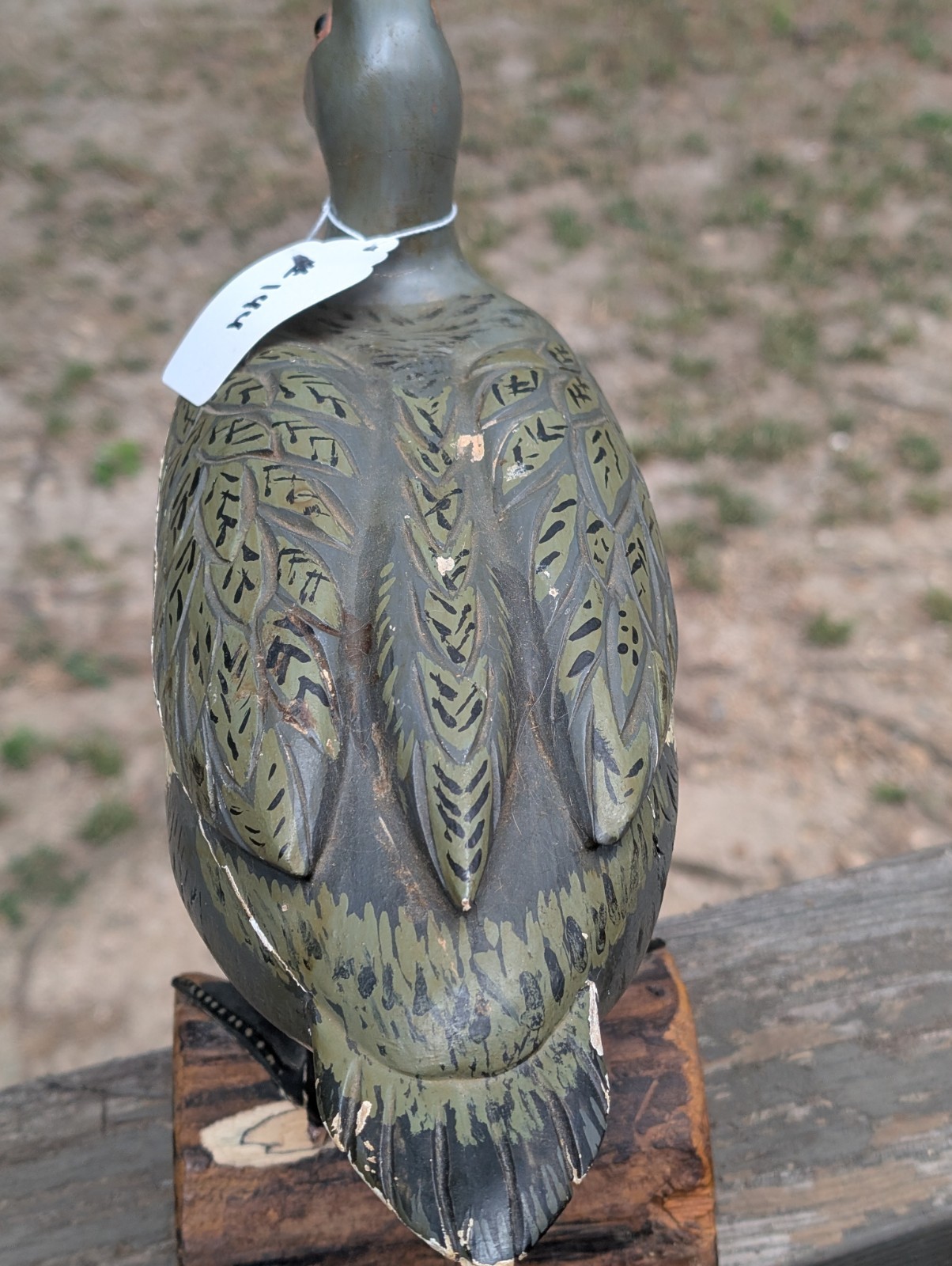VINTAGE CARVED WOODEN HUNTING DUCK DECOY FOR SALE #143 BLACK DUCK NEEDS REPAIR!!