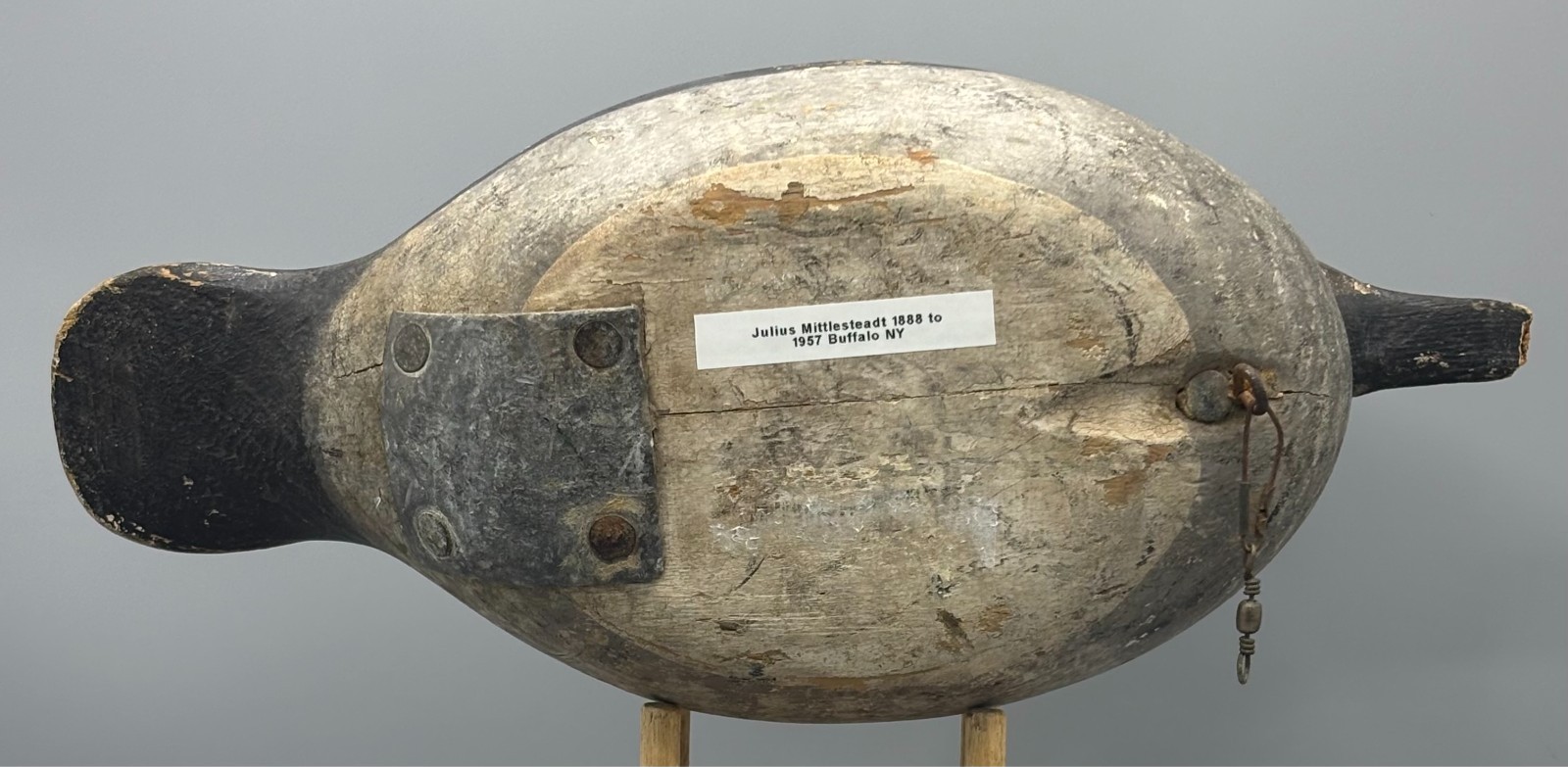JULIUS MITTLESTEADT (1888-1957),BUFFALO, NY GOLDENEYE HEN ANTIQUE DECOY *ORG PNT