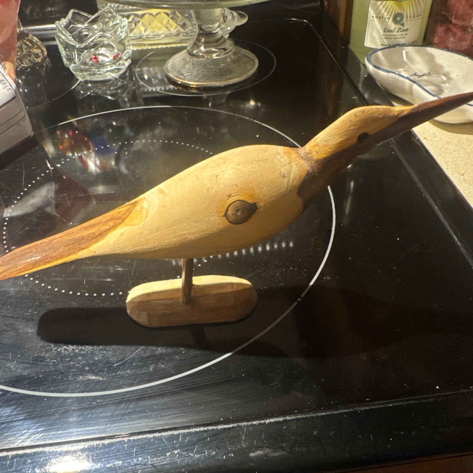 Antique Carved Wood Shorebird Decoy Primitive Folk Art Hand Made 12” Vintage