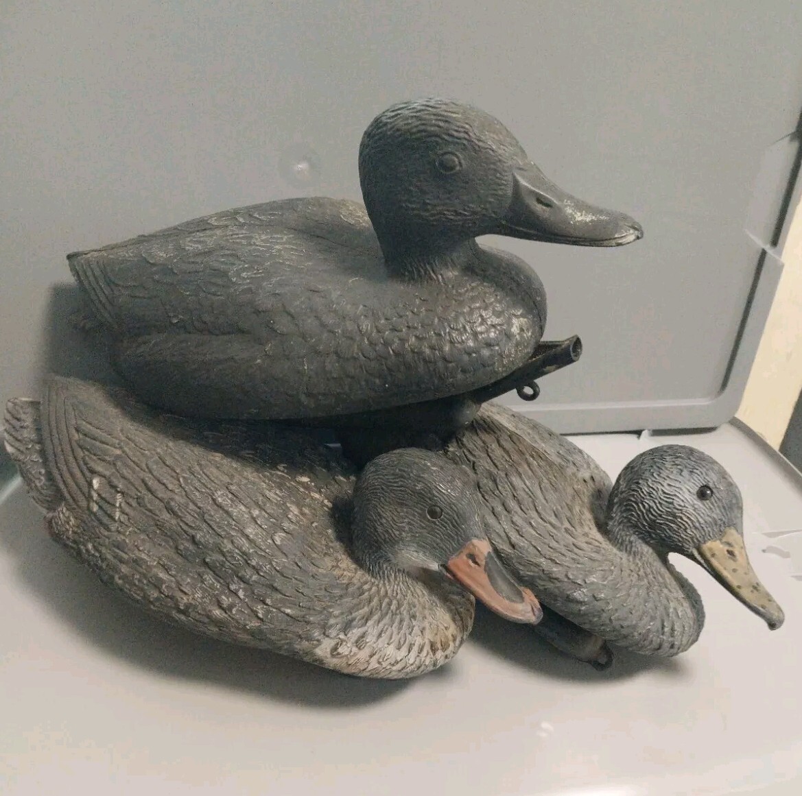 Vintage lot 3 Black Duck Decoy Made In Italy hunting