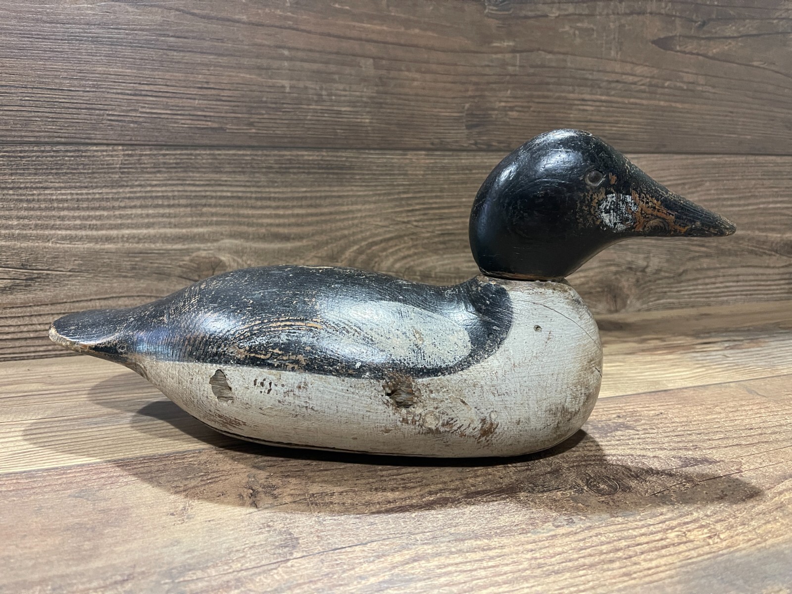 Antique Vintage Wood Duck Decoy **MASON** Goldeneye Drake **Tac Eye**