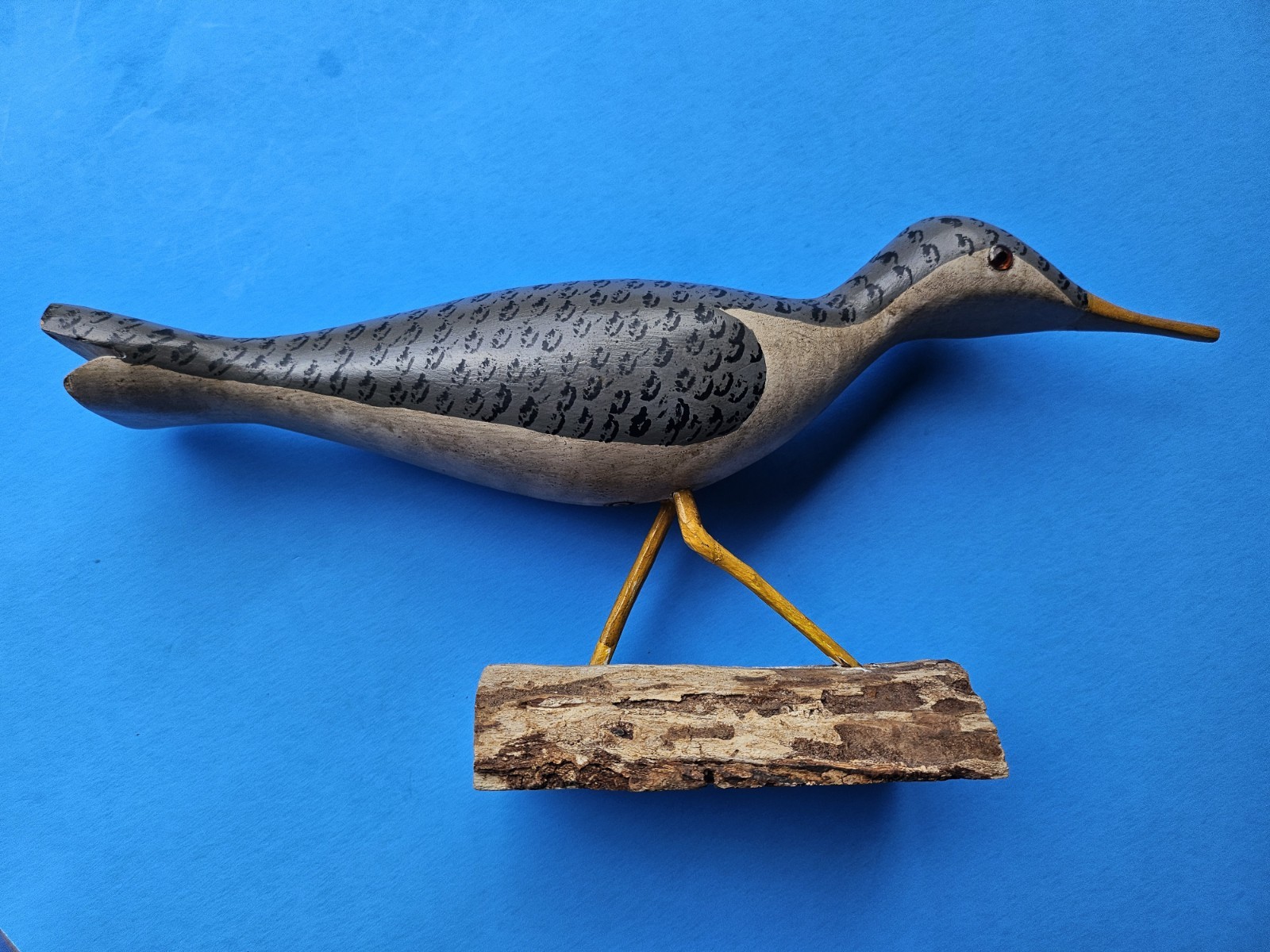 Shorebird 13″ Long x ~6.75″ Tall Decoy Carving Percy Perkins N.H