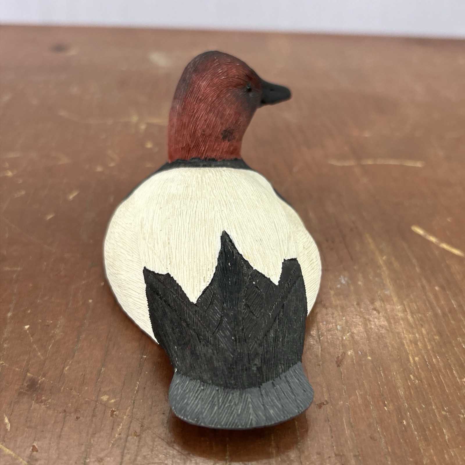 Joe Weaver Signed Miniature Canvasback Duck Decoy Hand Carved Wood Folk Art