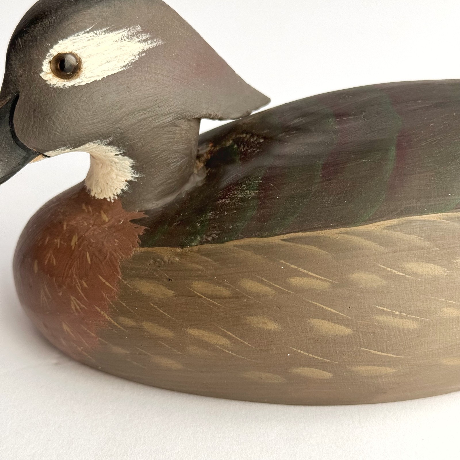1969 Dan Brown Carved Wooden Duck Decoy Salisbury Maryland Signed & Dated