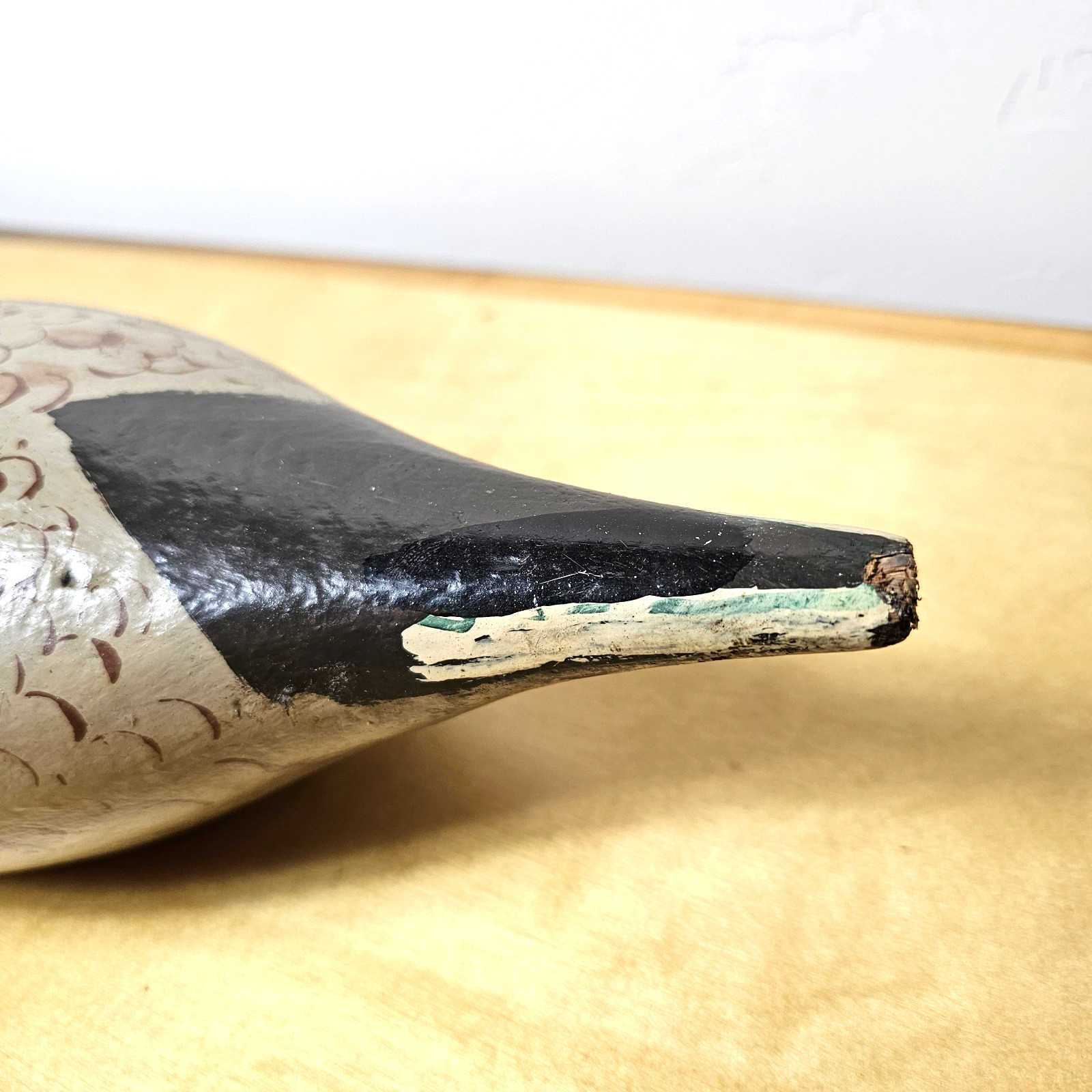 Pintail Drake Duck Decoy Hand Carved Wood Glass Eyes