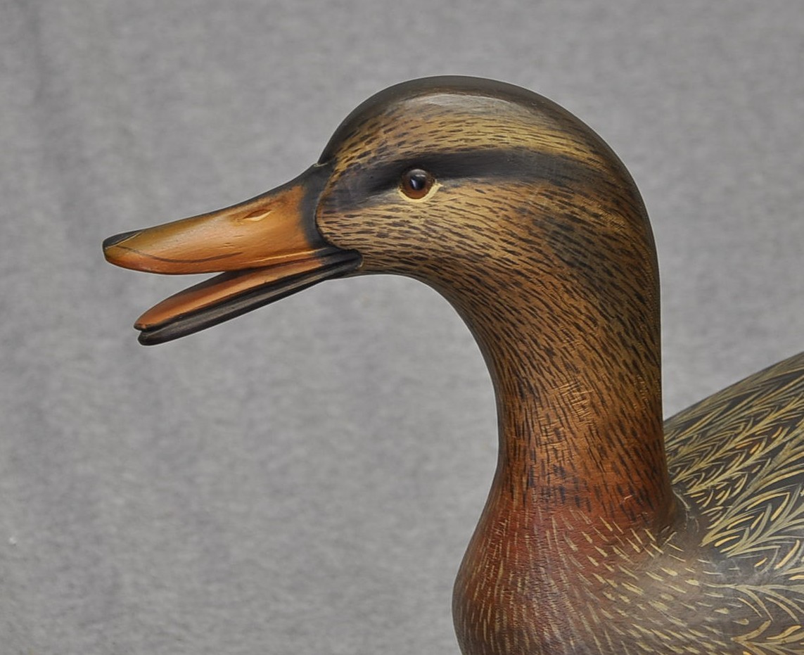 AWESOME SEAN SUTTON calling MALLARD HEN DUCK DECOY ORIGINAL PAINT EXC. CONDITION