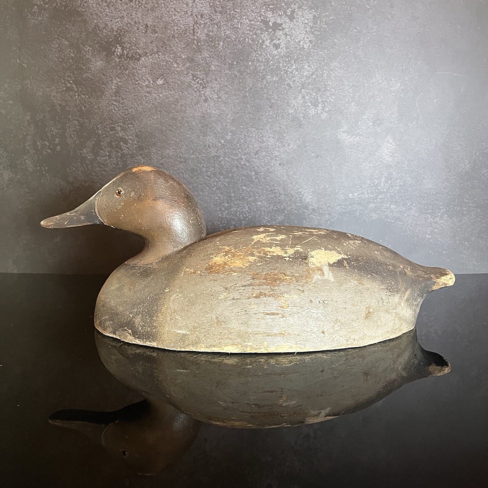 Antique/Vintage Hand Painted Carved Wooden Duck Decoy – 14in Long
