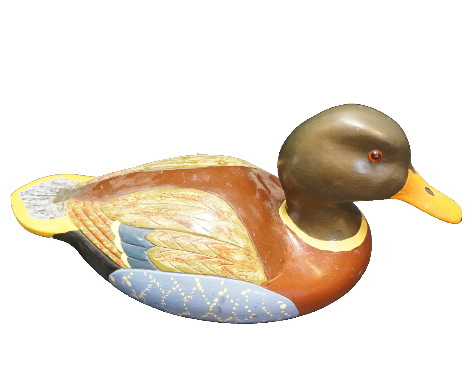 Mallard Duck Drake Hand Painted Wood Decoy Large