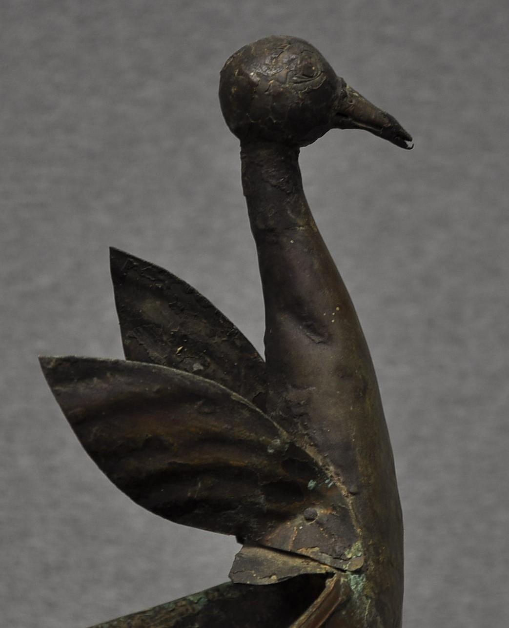 FANTASTIC VINTAGE COPPER SWAN BOWL HAND MADE EARLY 1800’S GREAT PATINA LARGE ORG