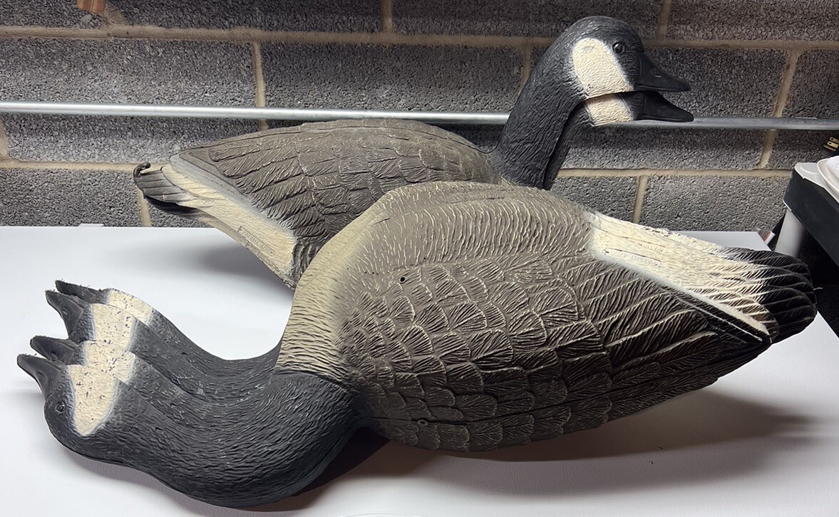 6 Large Sport Plast Goose Geese Decoy Hollow Shell Stackable Made Italy 2 Kinds