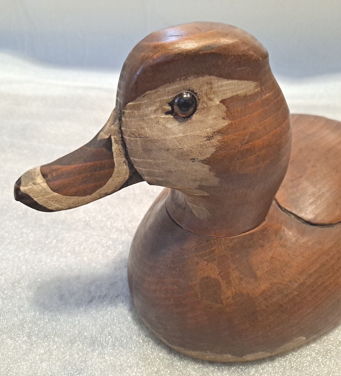 Vintage Wooden Bird Factory Carved 12″ Ringneck Hen Collectible Signed K. Pool