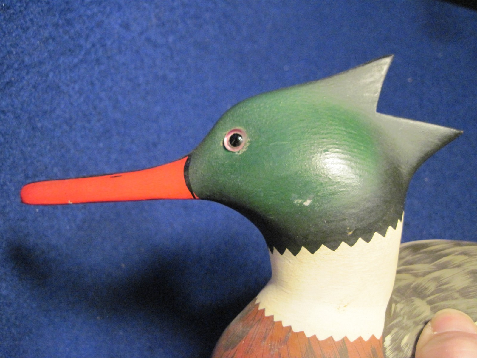 Hornick Bros Stoney Point Duck Decoy – Red Breasted Merganser signed by Ray 1975