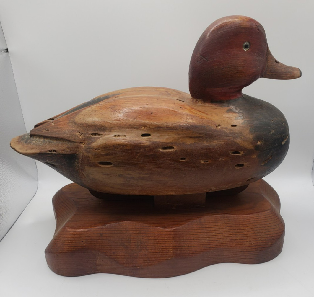 Vintage 1977 R.D. Lewis Hand Carved Wood Duck Decoy Signed 150/700