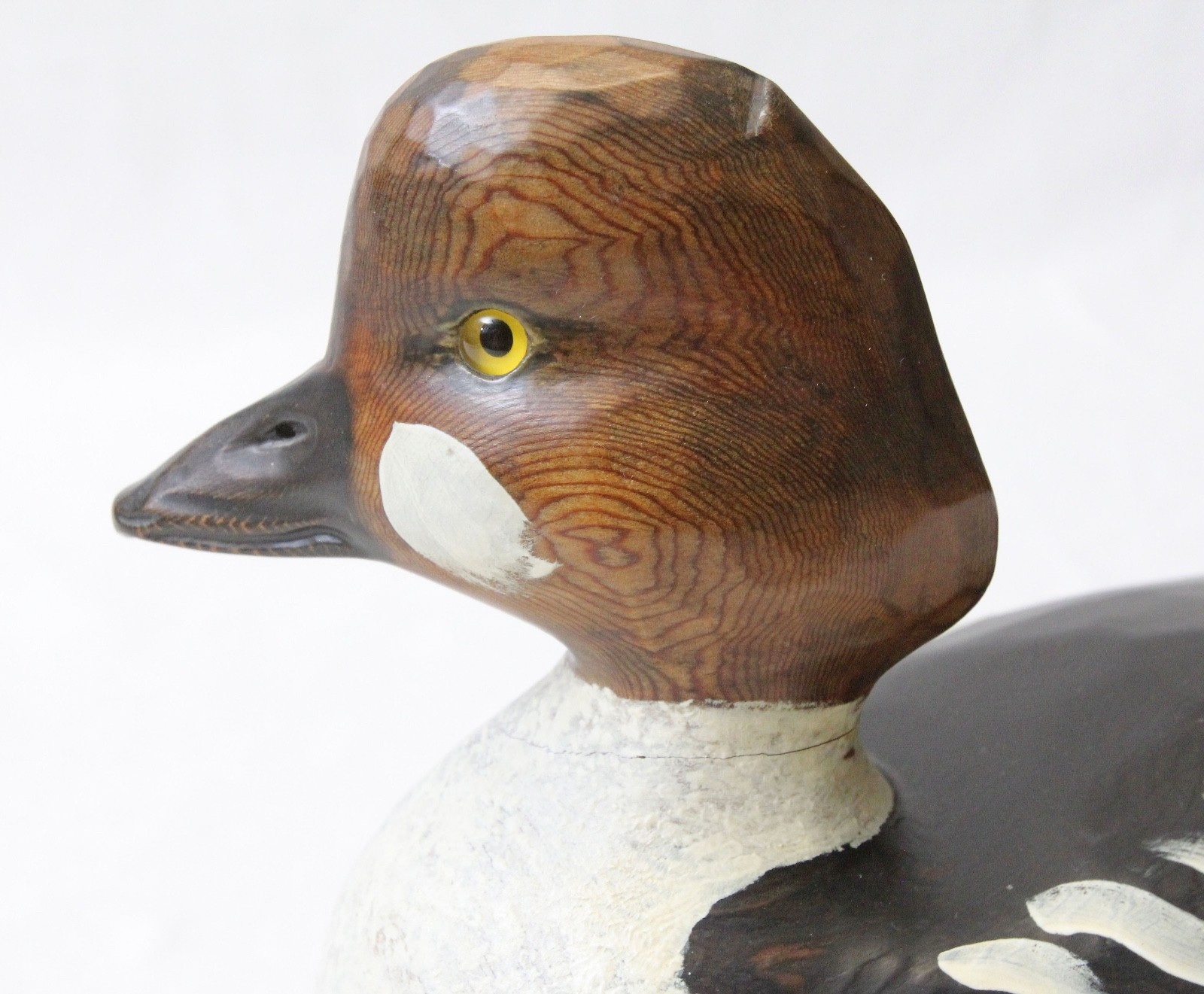Percy Gerald Bicknell 13” Vintage 1992 Carved Wood Goldeneye Duck Decoy Canada