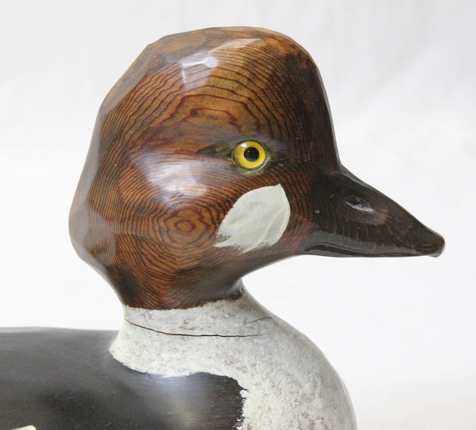 Percy Gerald Bicknell 13” Vintage 1992 Carved Wood Goldeneye Duck Decoy Canada