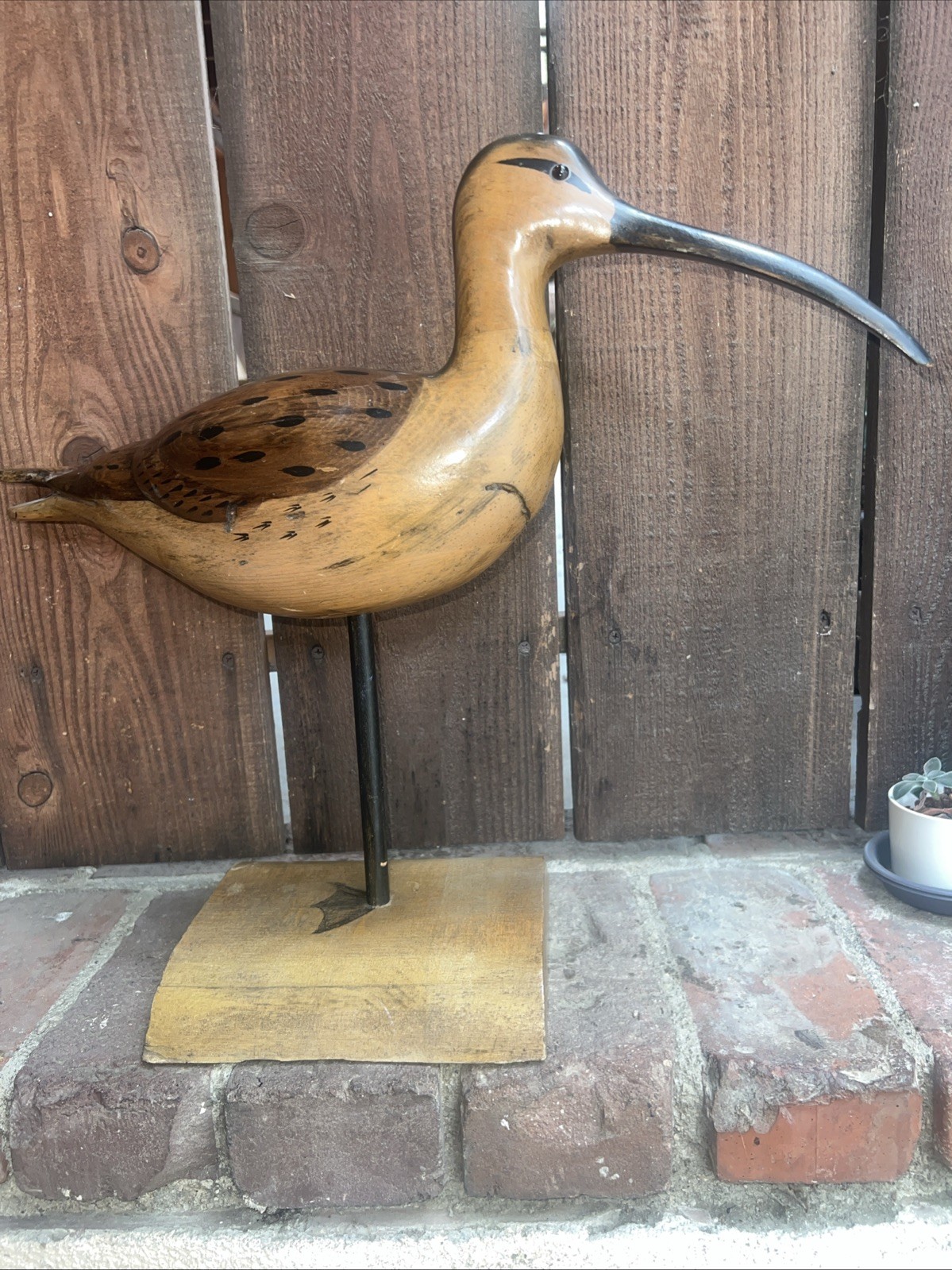 RARE SIGNED TOM TABER HERSEY kYLE JR 17” Tall Shore Bird Worm Wood Nice Rarity