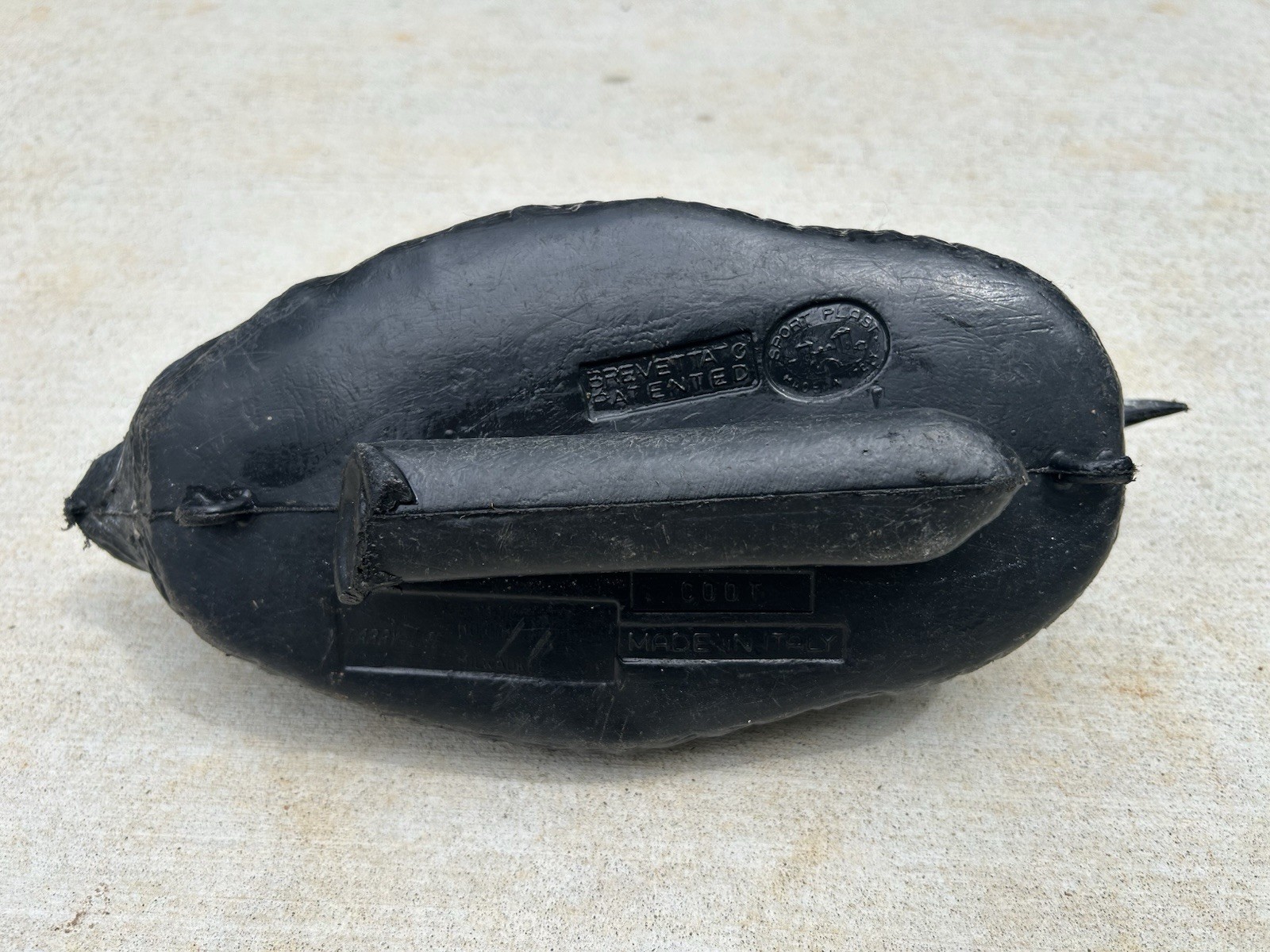 Vintage Brevetteto Carry Lite Plastic Duck Decoy Black Made In Italy