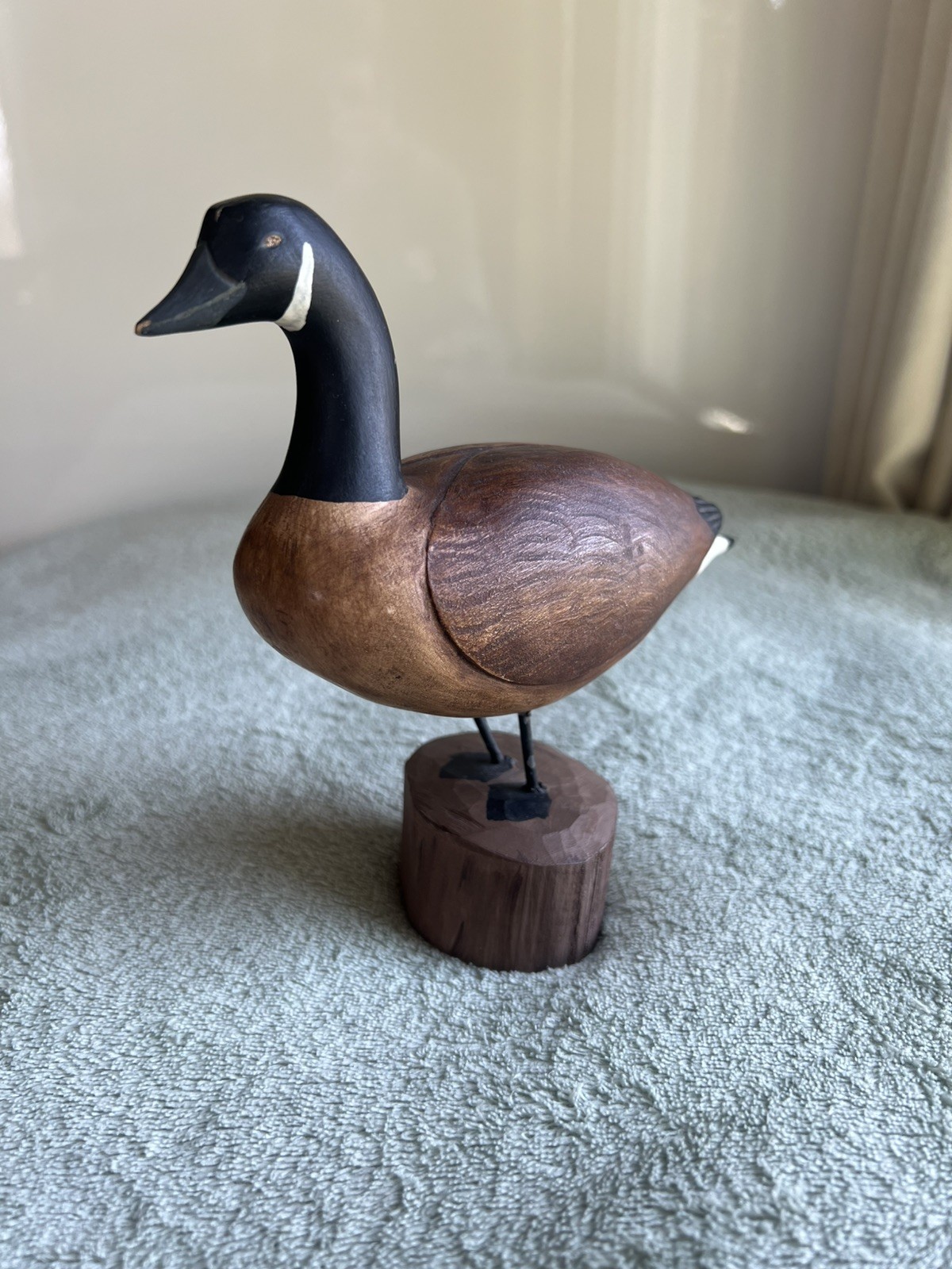 1971 E. Rhodenizer Hand Carved Painted Miniature Wood CANADIAN GOOSE DECOY