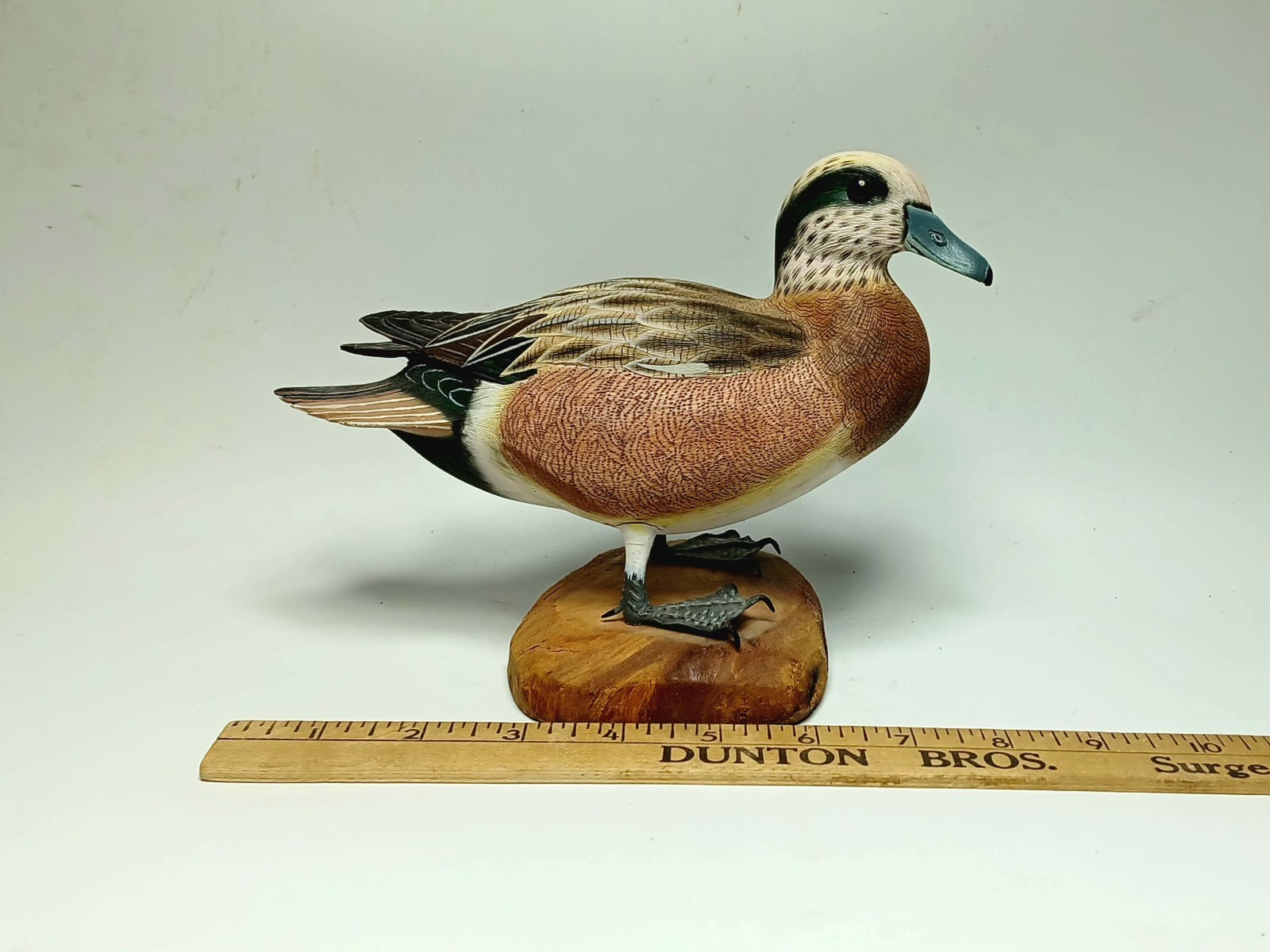 Vintage Original Signed Carved Painted Detailed Wooden Wigeon Duck Decoy Bird