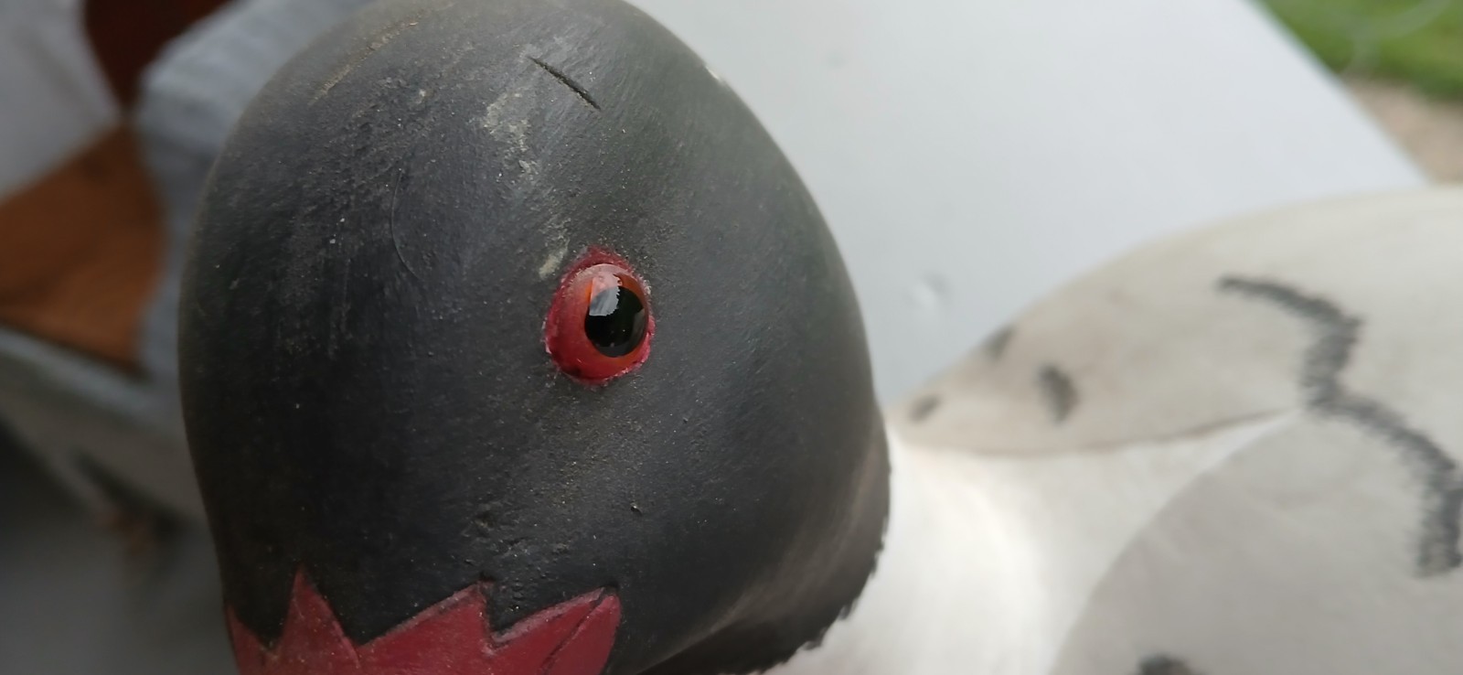 Duck Decoy Hand Carved Painted / Damaged Beak / Glenn O. Watson, Akron, Ohio