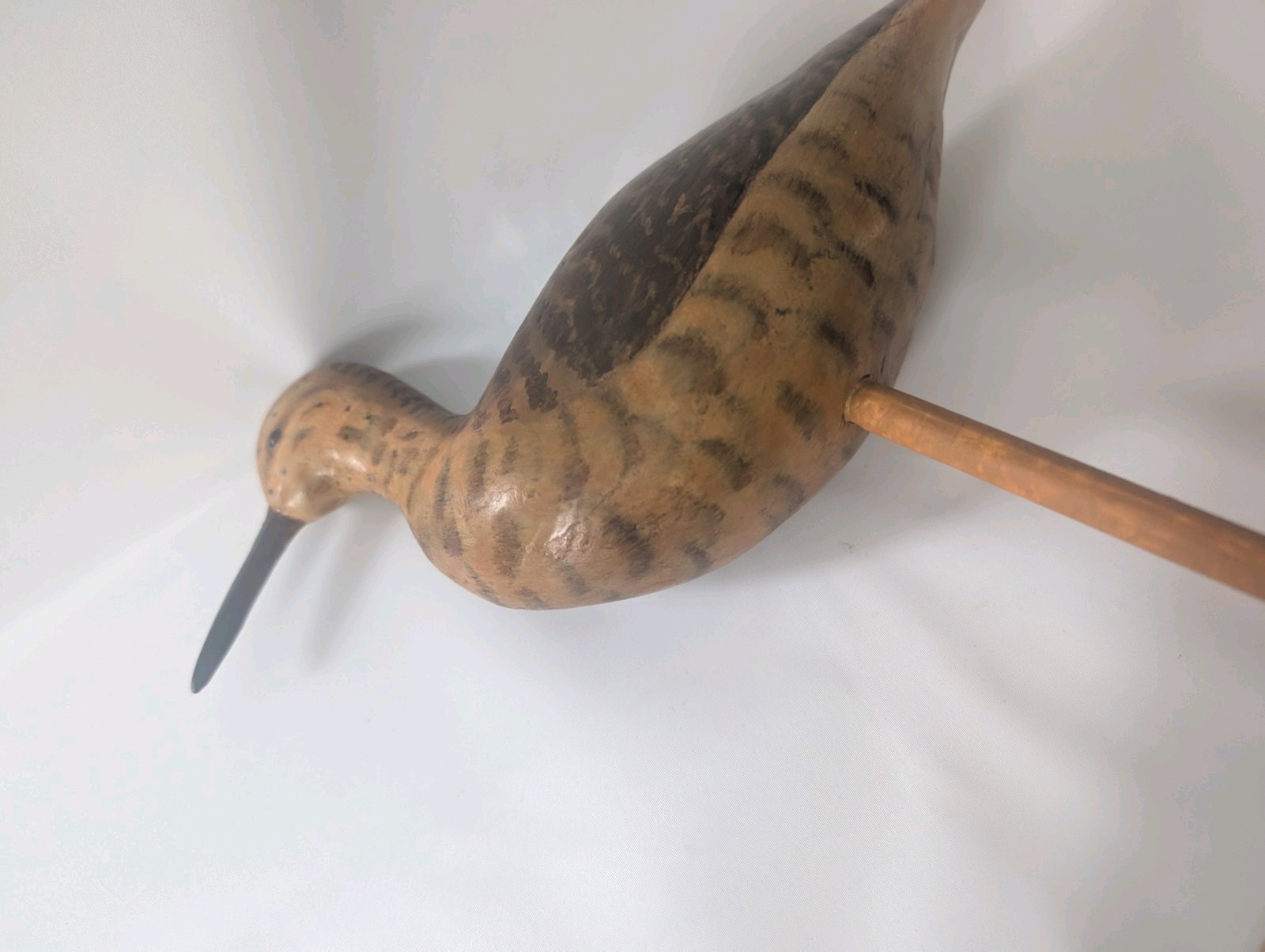 Yellow Leg Shorebird Decoy, Oil Paint, Wood, Glass Eyes. NH Made Tom Belliveau.