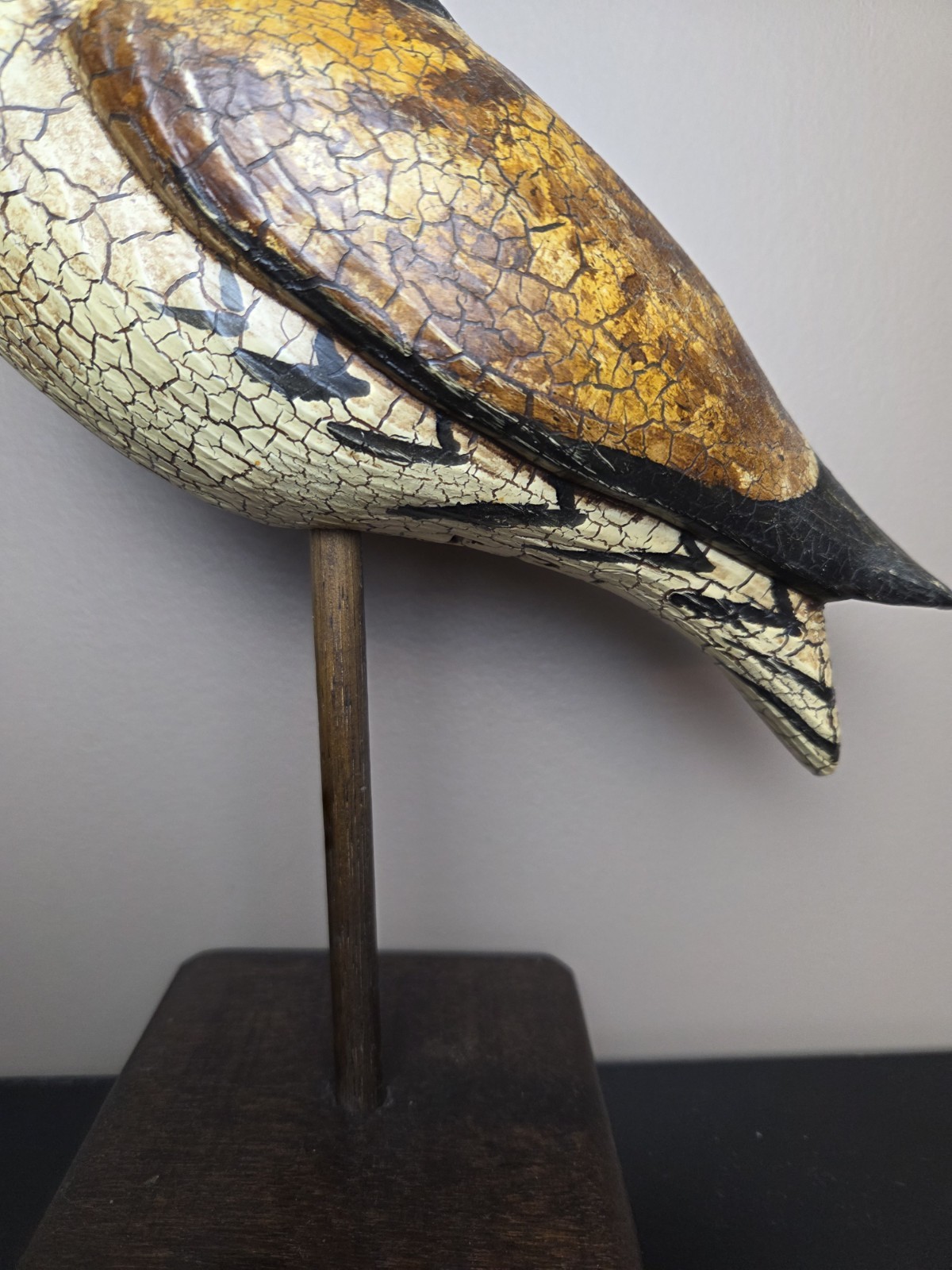 Vintage Thomas Langan 1 Carved Wood Bird Duck Decoy 12 inches tall