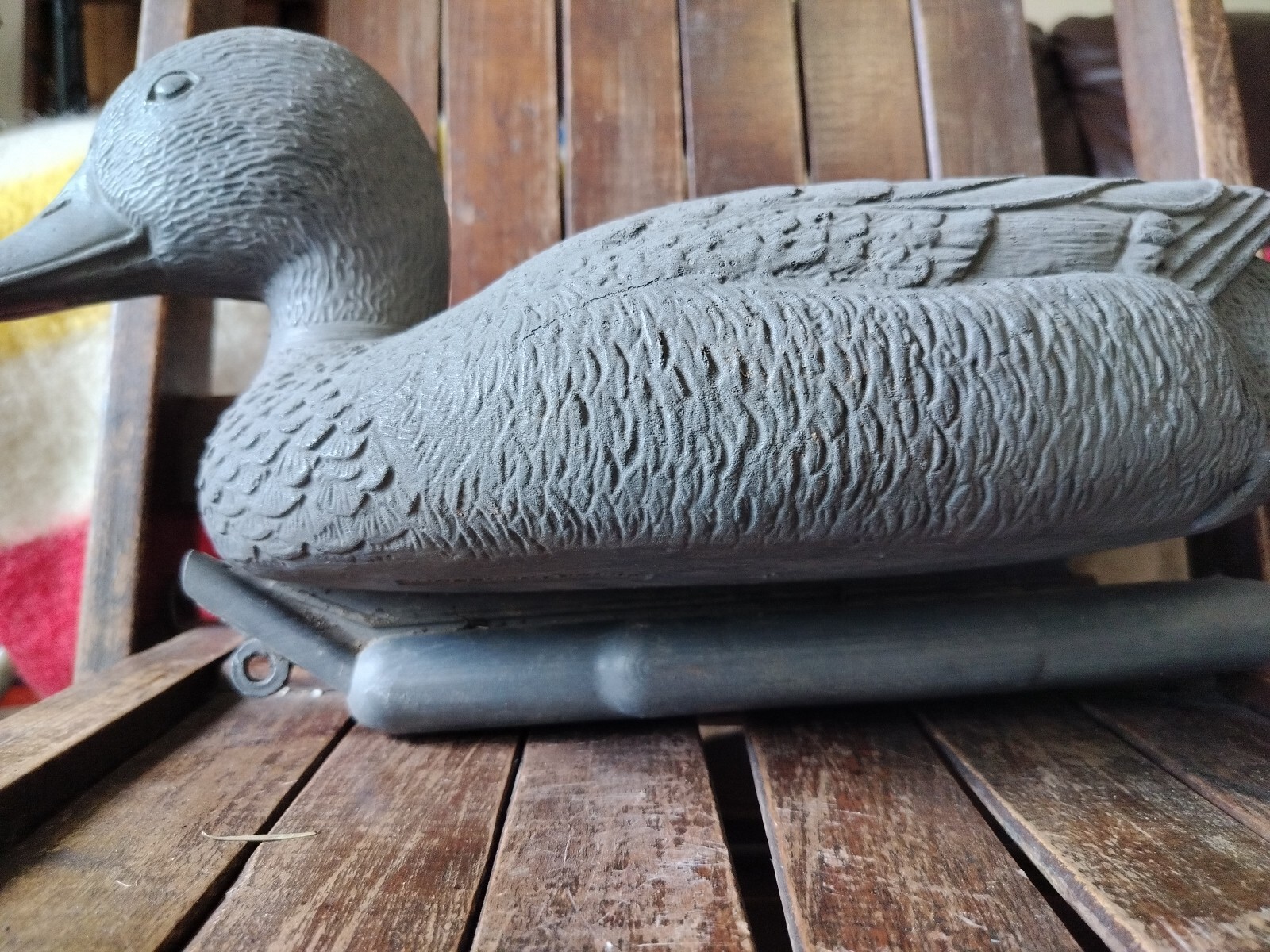 Vintage Mallard Gray Duck Decoy Plastic Hollow Drake Sport Plast Italy 17″