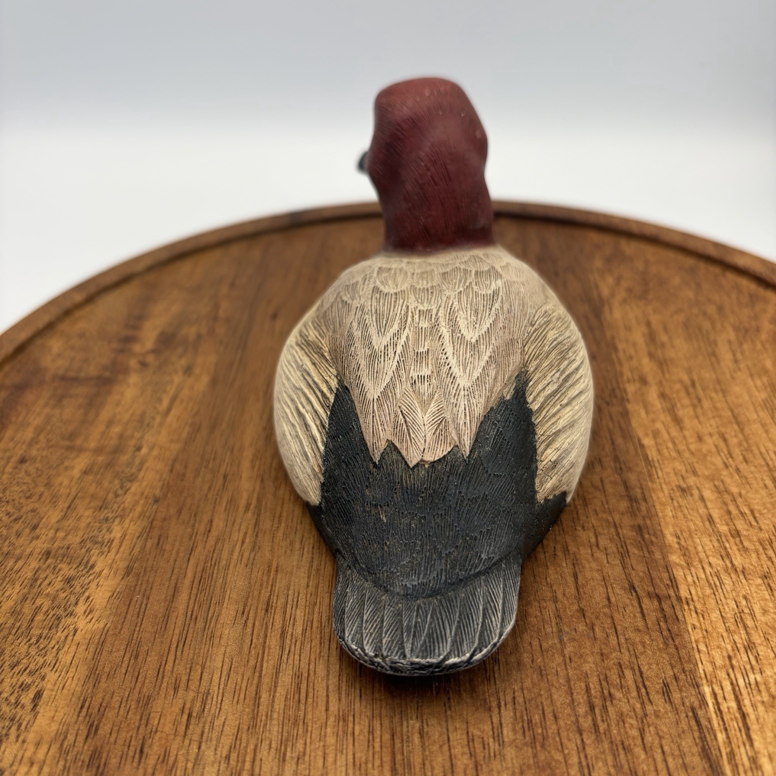 Hand Carved Wood Canvasback Duck Decoy MD 1989 Signed J.R. Williams Glass Eyes
