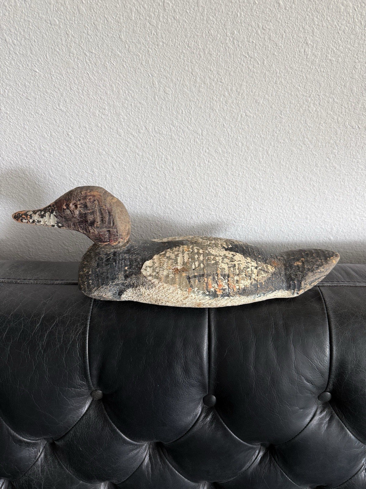 Antique Victor Animal Trap Company Wood Hand Carved and Painted Duck Decoy