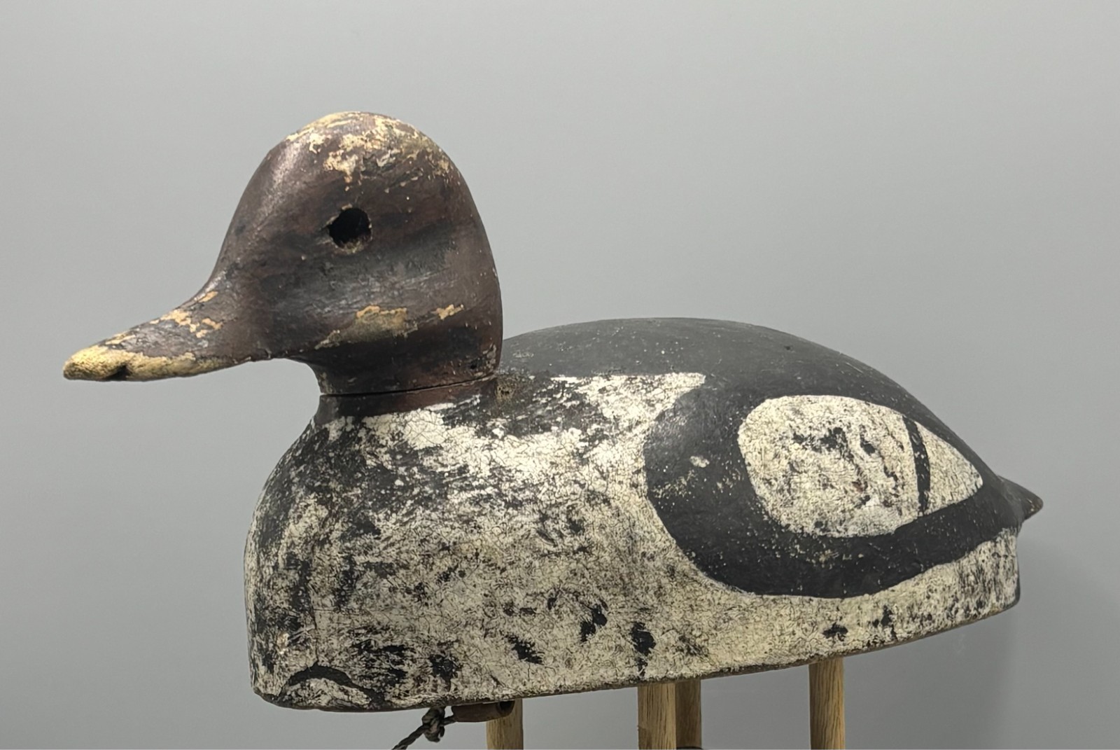 RARE**ORG PNT**VINTAGE DUCK DECOY GOLDENEYE ATT. DAVE MATTIS (1879-1955) PEC ONT