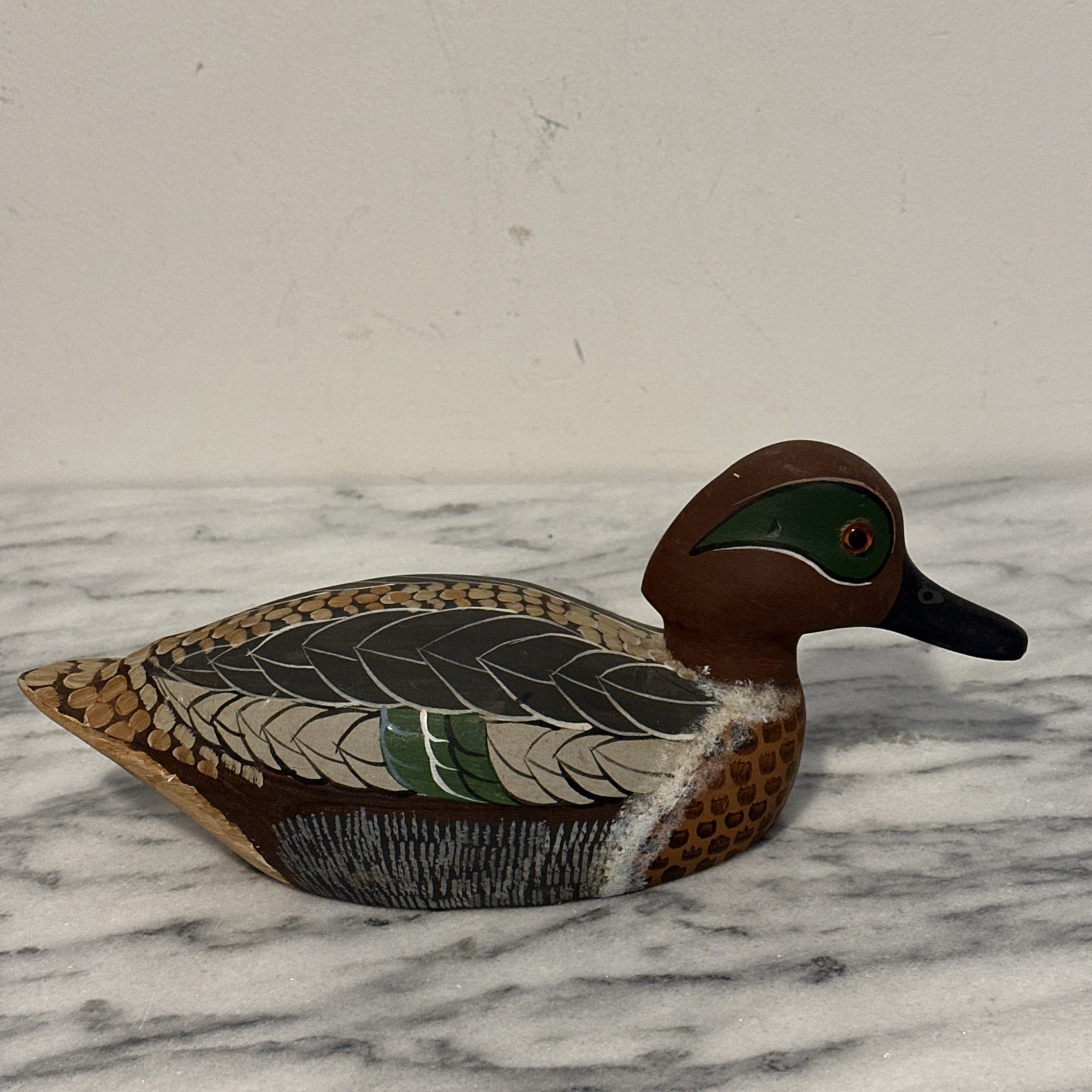 Reginald Trevisan Wood Mallard Duck Decoy Hand Made & Painted Signed Dated 1981
