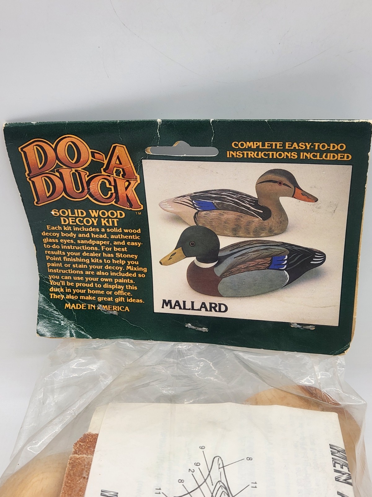 Vintage Stoney Point Decoys Do-A Duck Hen Mallard Solid Wood Kit Made In USA