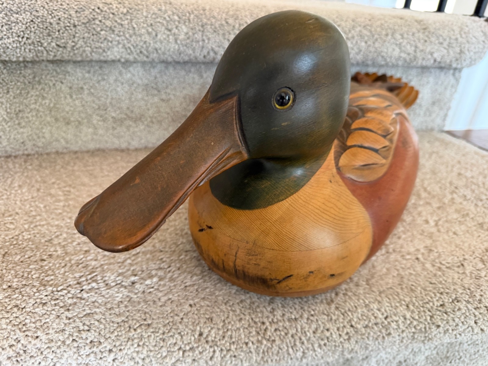 Tom Taber Shoveler Decoy, Ducks Unlimited Special Edition Medalion from 1988