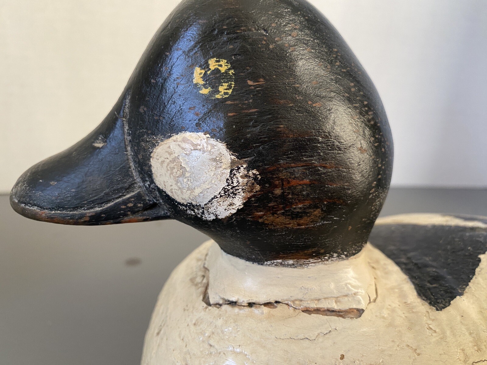 Vintage Primitive Goldeneye Duck Decoy w/Canadian Origins, Painted Eyes