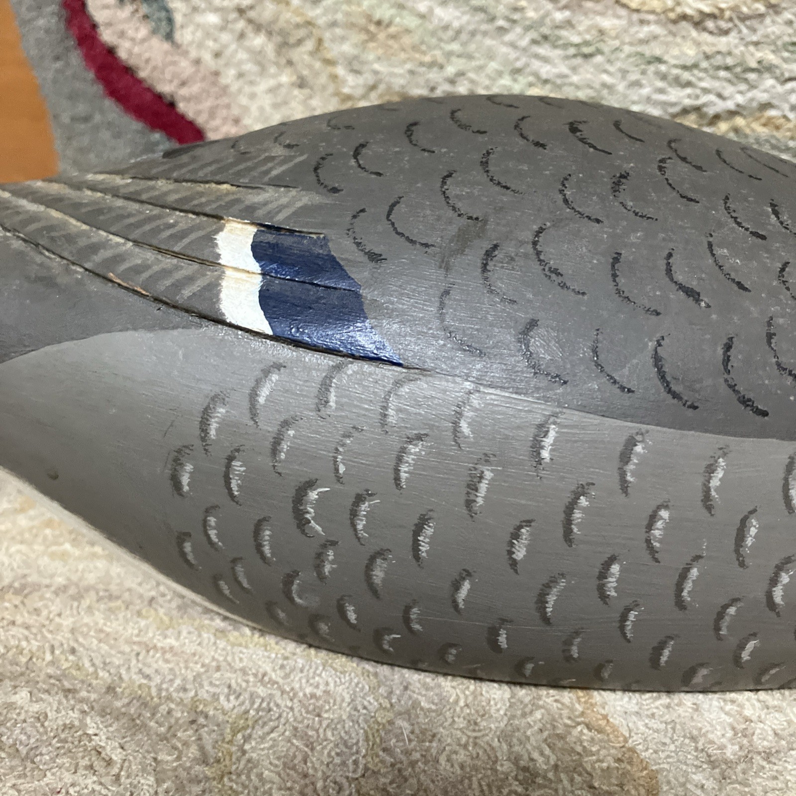 Duck Decoy Byron N Bruffee carved & Painted Folk Art Duck 14”