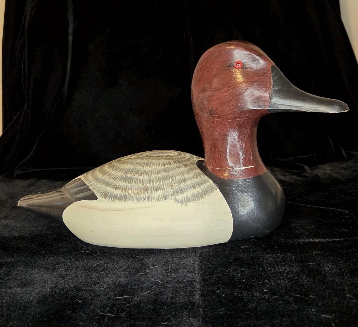 Hand Painted Decoy Duck Canvasback Unsigned 12 Inch
