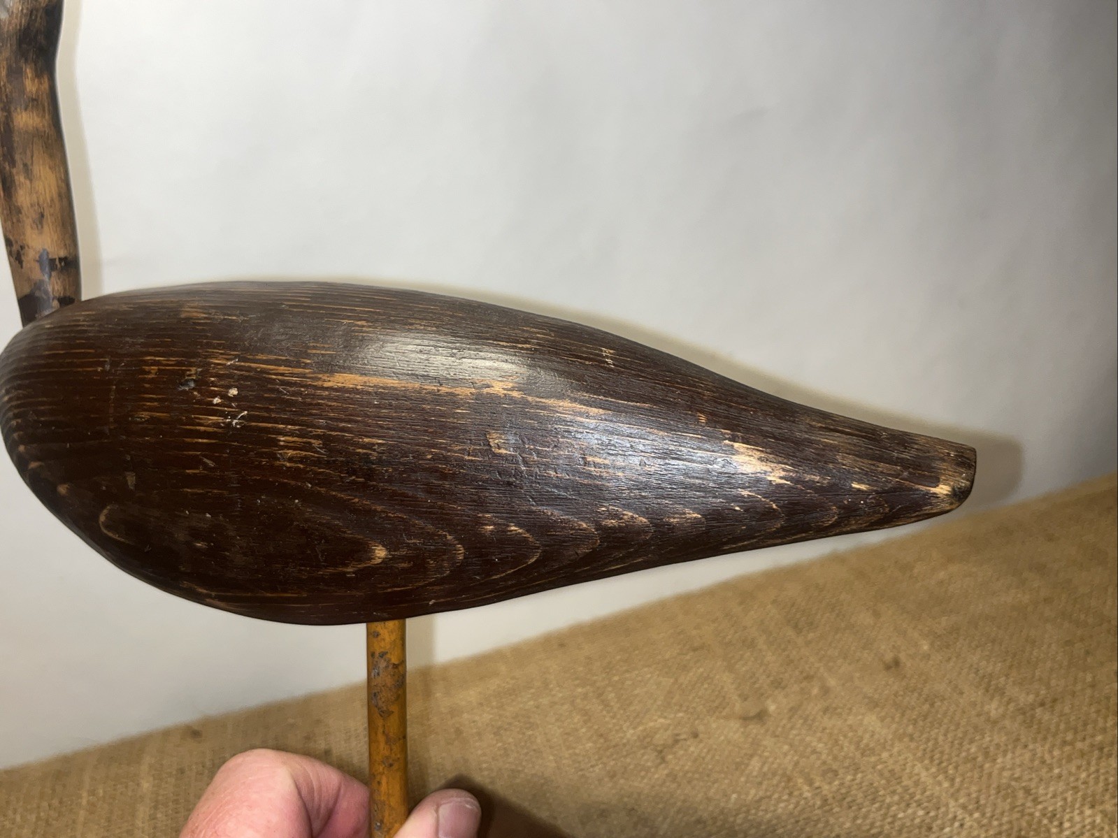 root head shorebird decoy duck hunting antique unknown