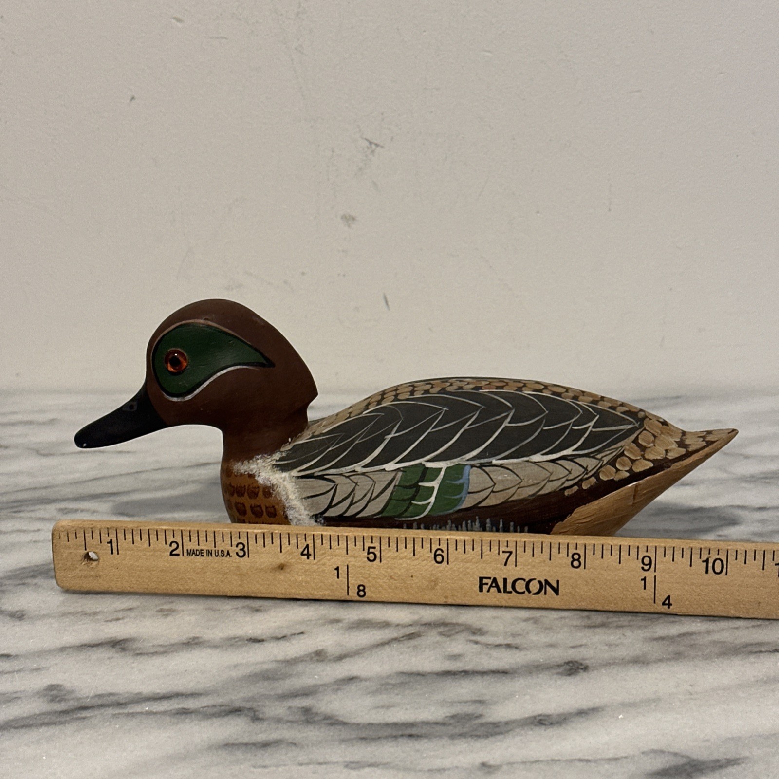 Reginald Trevisan Wood Mallard Duck Decoy Hand Made & Painted Signed Dated 1981
