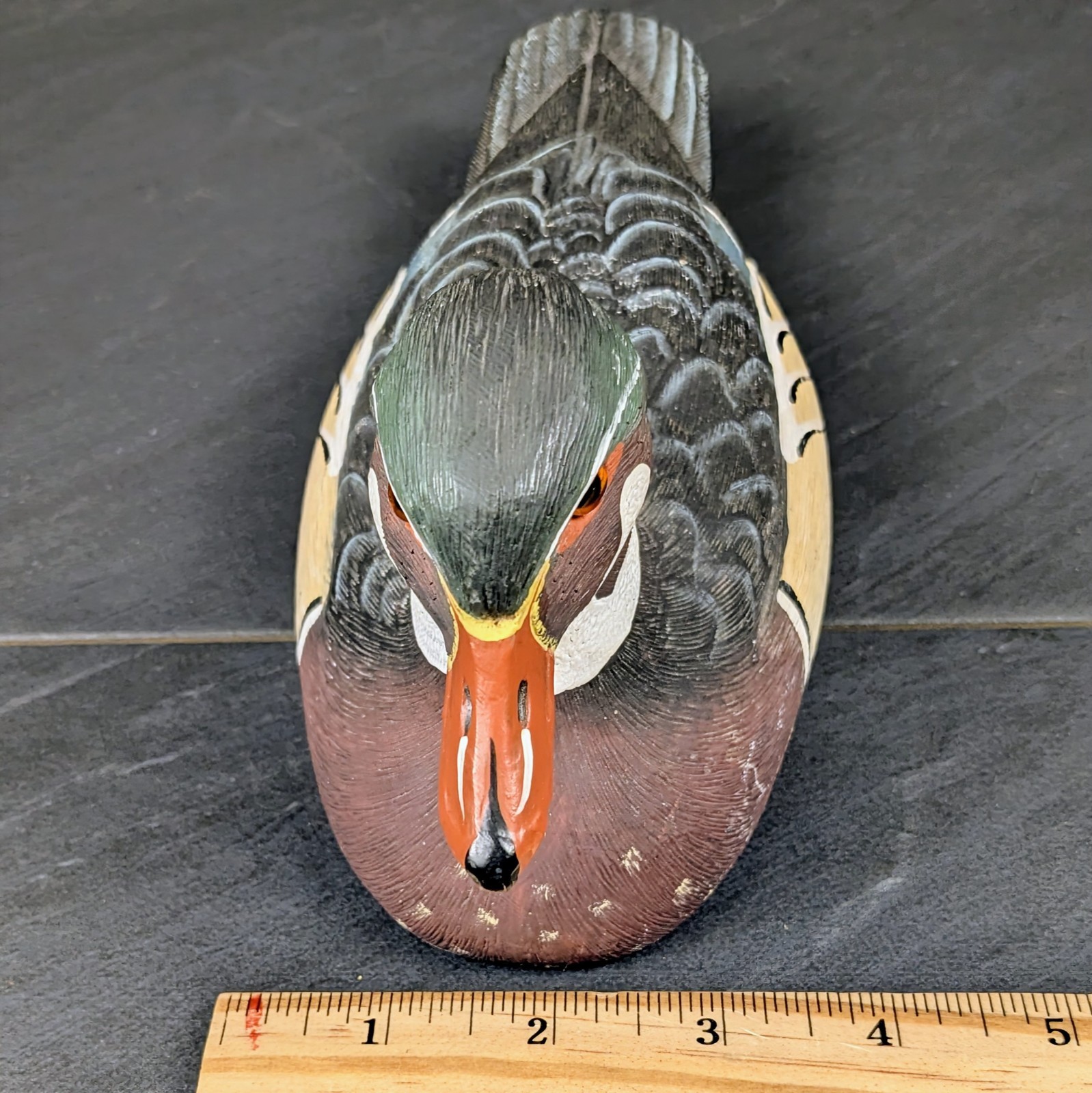 Vintage Signed Wood Duck Drake Decoy 1988 S Stilley Folk Art Duck