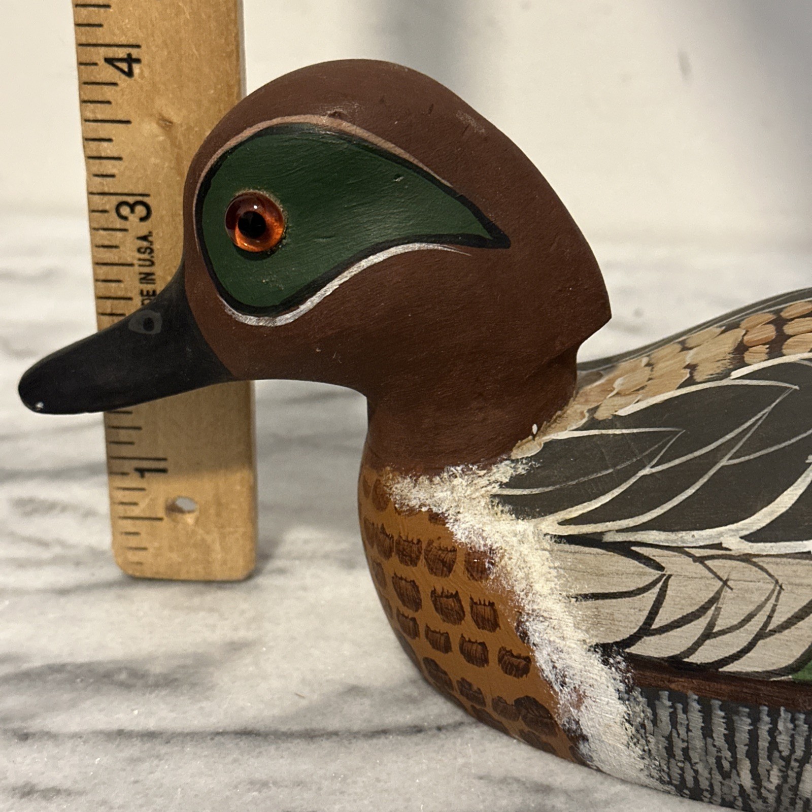 Reginald Trevisan Wood Mallard Duck Decoy Hand Made & Painted Signed Dated 1981
