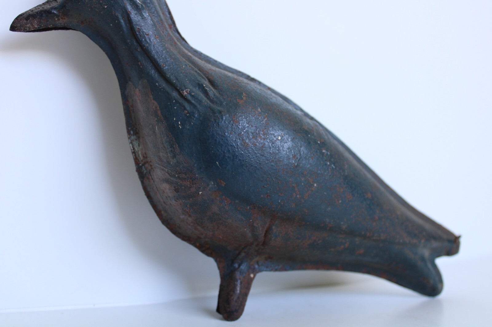 RARE Primitive Antique Folding Hinged Tin Shorebird Decoy, Green Paint
