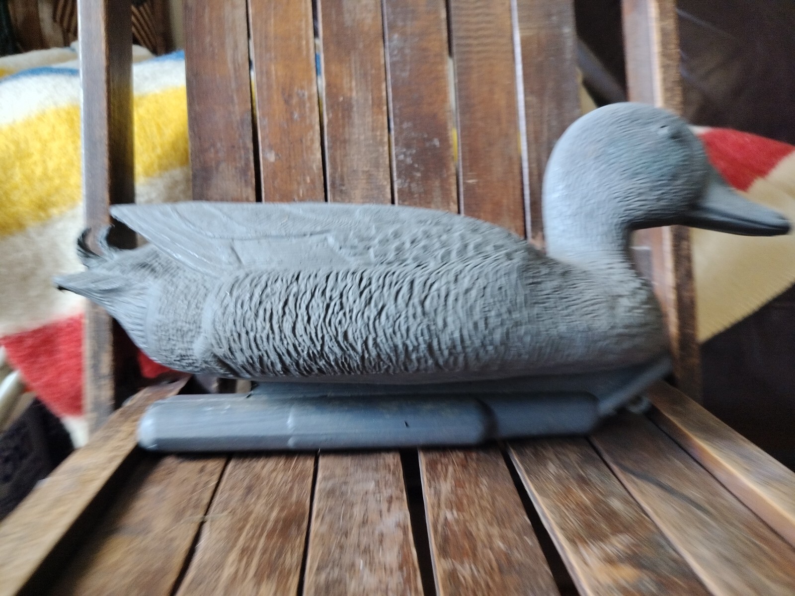 Vintage Mallard Gray Duck Decoy Plastic Hollow Drake Sport Plast Italy 17″