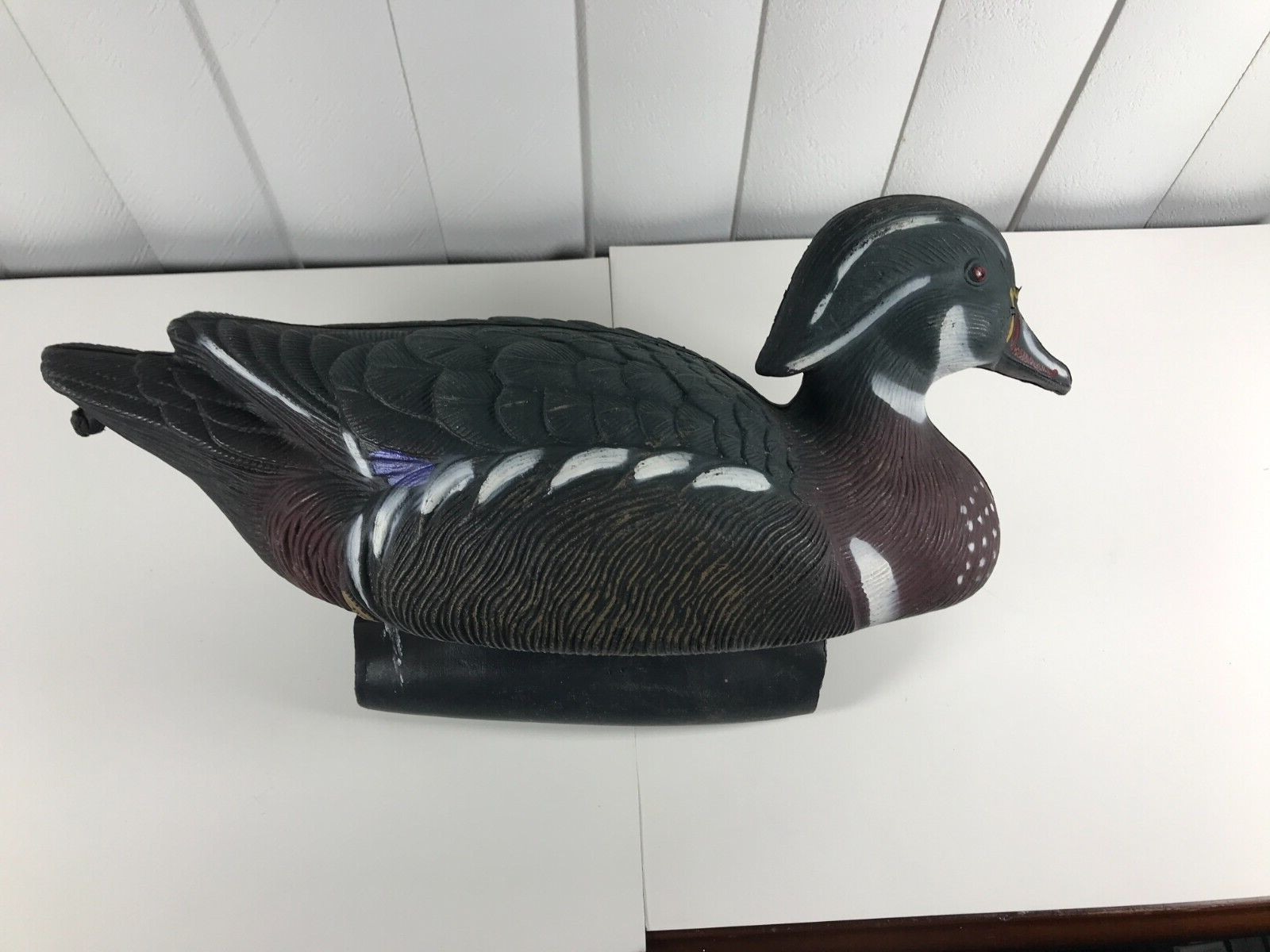 Vintage Flambeau Drake Wood Duck Decoy- USA Made – Hollow Plastic 16″