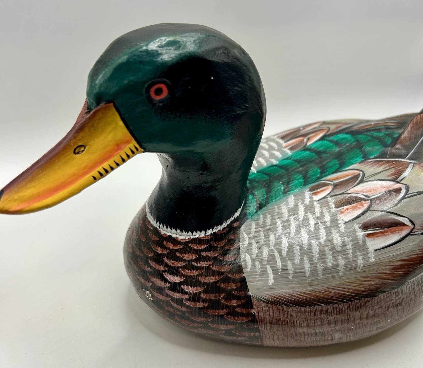 Vintage Hand-Carved Wooden Mallard Duck Decoy – HD Designs